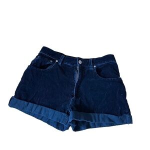 Ralph Lauren Women's Vintage Black Cotton Corduroy Shorts Size 2